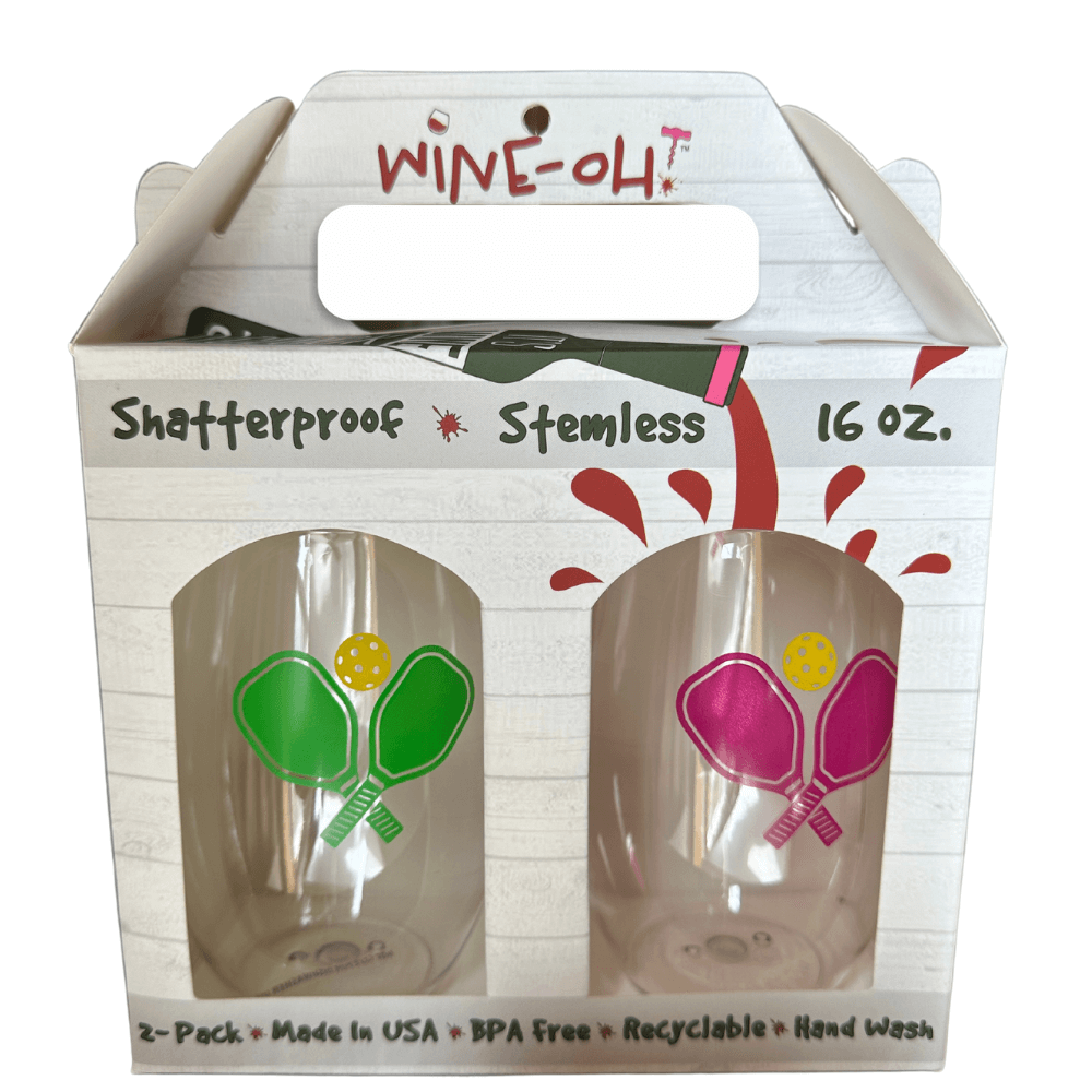 Pickleball Wine Glasses Shatterproof & Stemless Born to Rally
