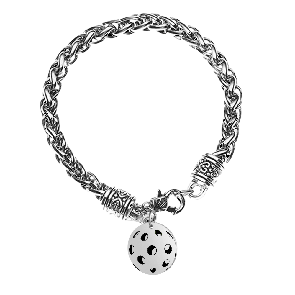 Pickleball Gifts Pickleball Bracelet For Women - 8mm Beaded Charm Bracelet With Gold/Silver Pickleball Jewelry Sports Jewelry