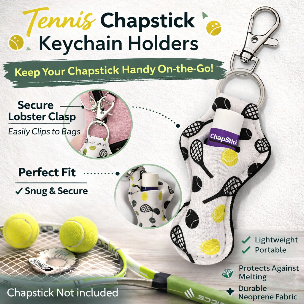 Tennis Chapstick Holder Keychain | Born to Rally