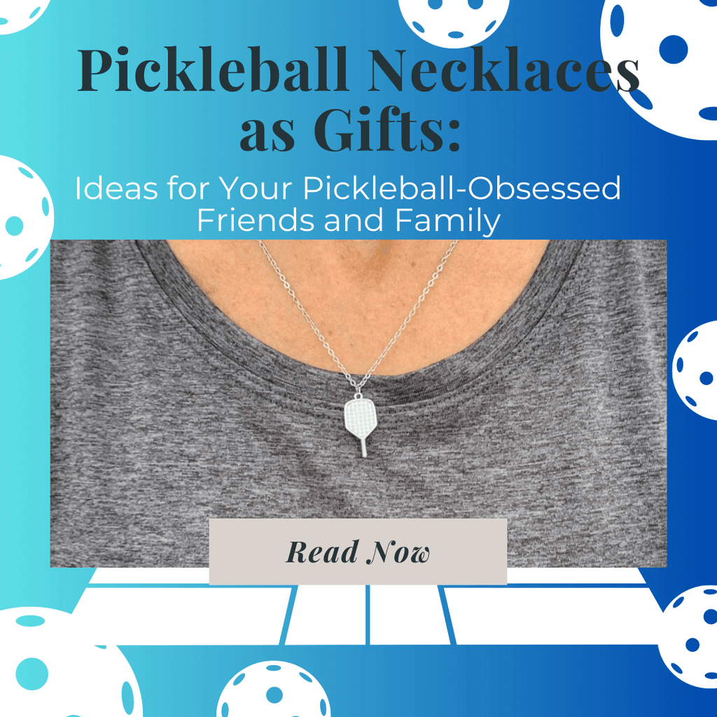 Silver pickleball rhinestone necklace
