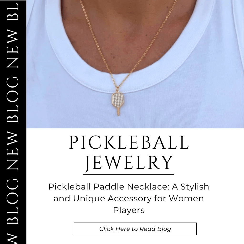 Gold pickleball paddle necklace
