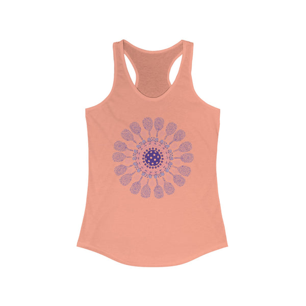 Womens Pickleball Flower Racerback Tank Top- Pick Color