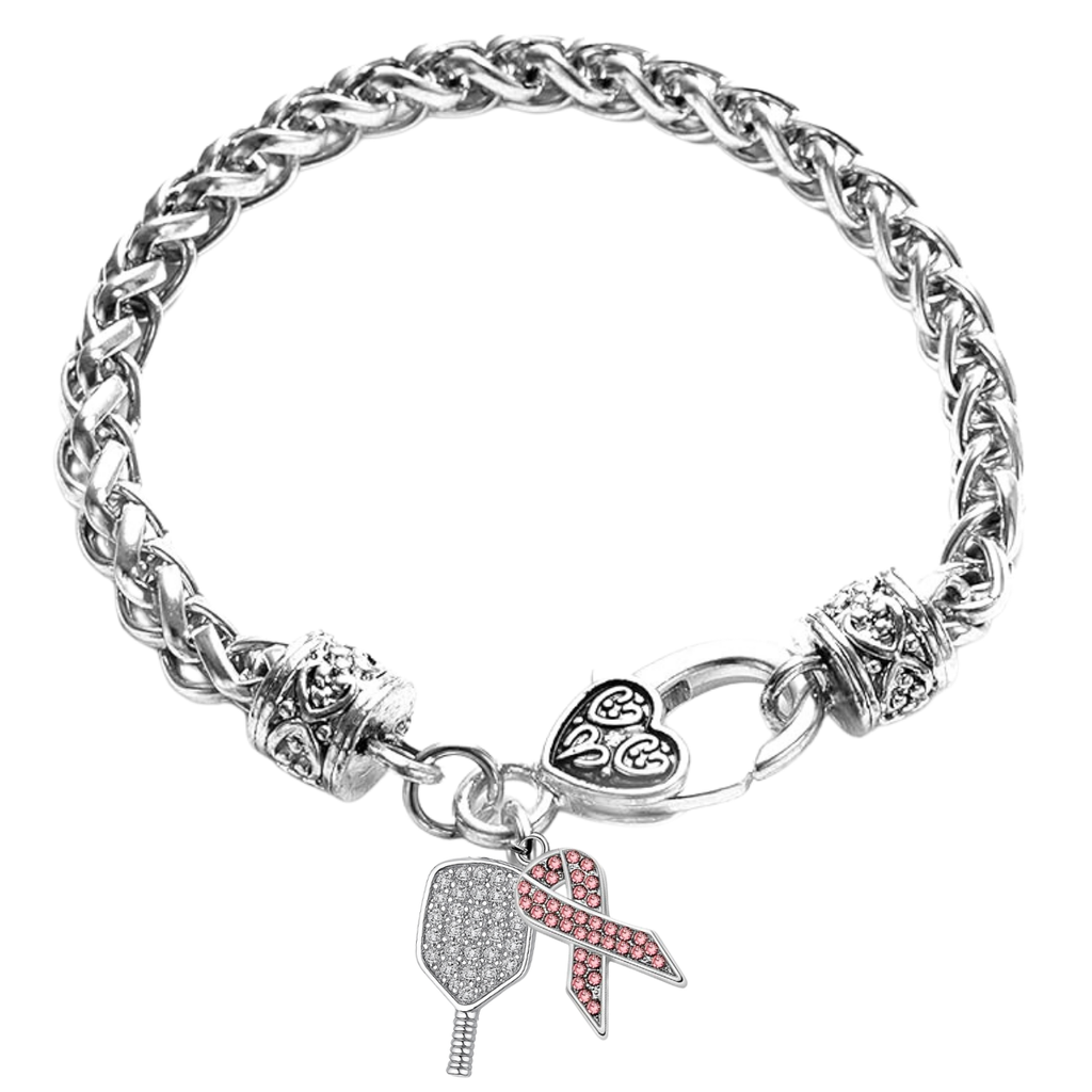 Pickleball Breast Cancer Ribbon Bracelet