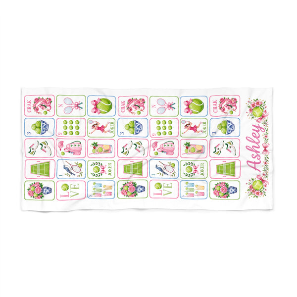 Personalized Mahjong Beach Towel