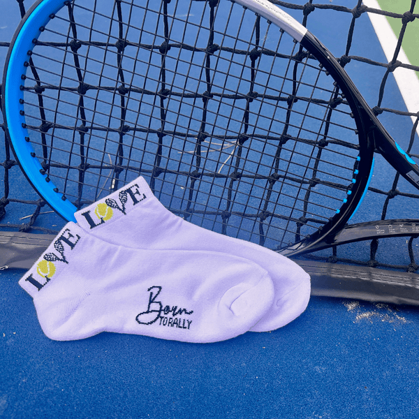 Tennis Love Ankle Socks and Tennis Racket