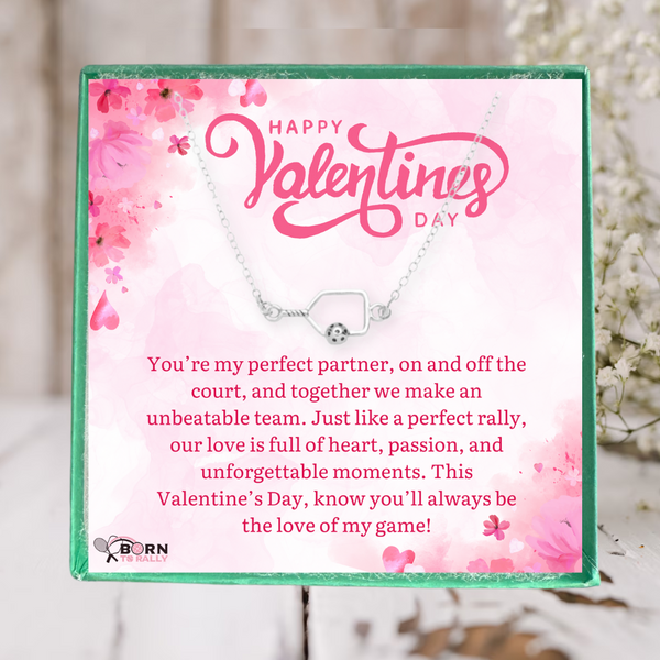Valentine's Day Pickleball Passion Pendant Necklace