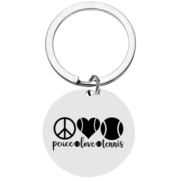 Tennis Keychain - Peace Love Tennis