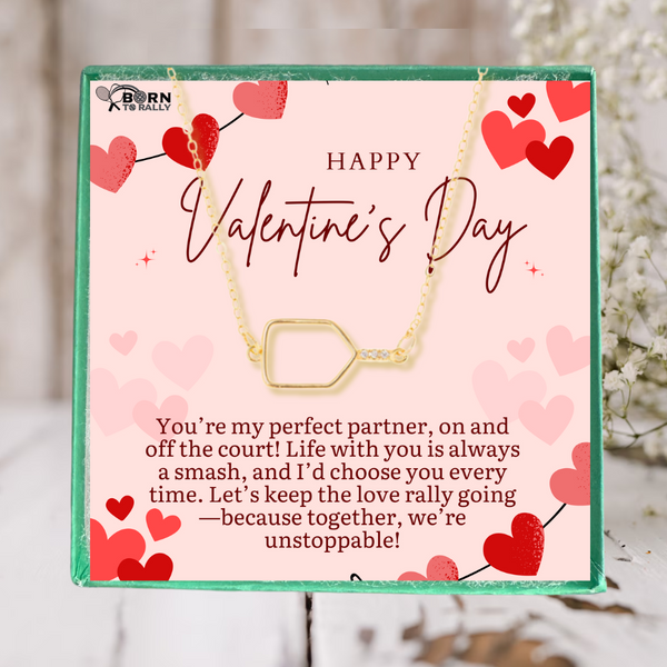 Valentine's Day Cross Court Charmer Pickleball Necklace