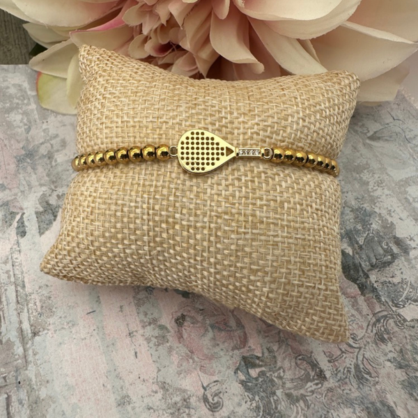Padel Gold Beaded CZ Bracelet