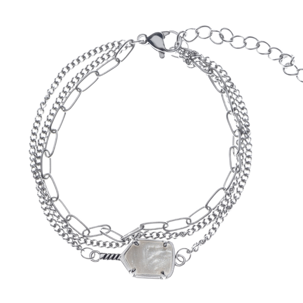 Pickleball Mother of Pearl Multi Strand Chain Bracelet - Pick Color