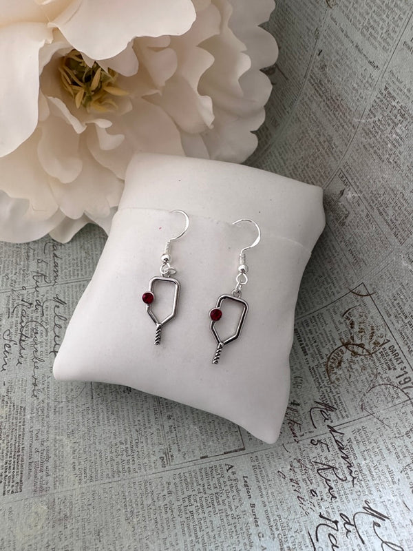 Pickleball Birthstone Dangle Earrings