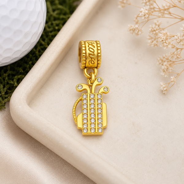 Gold Golf Bead Charms - Pick Style