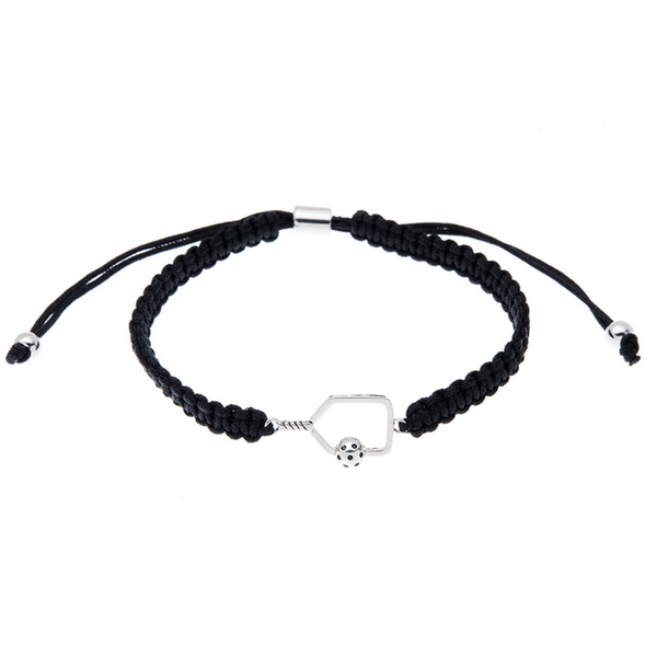 Black Pickleball Adjustable Rope Bracelet