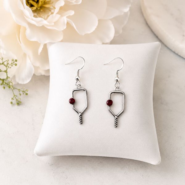 Pickleball Birthstone Dangle Earrings