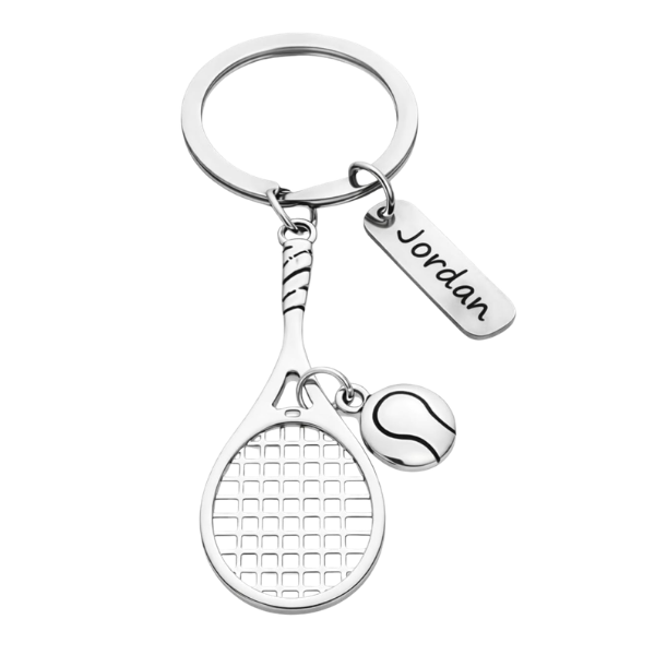 Personalized Tennis Racquet Keychain