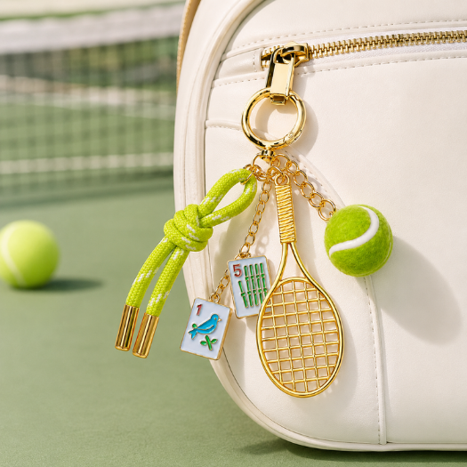 Tennis Majong Bag Charms Keychain