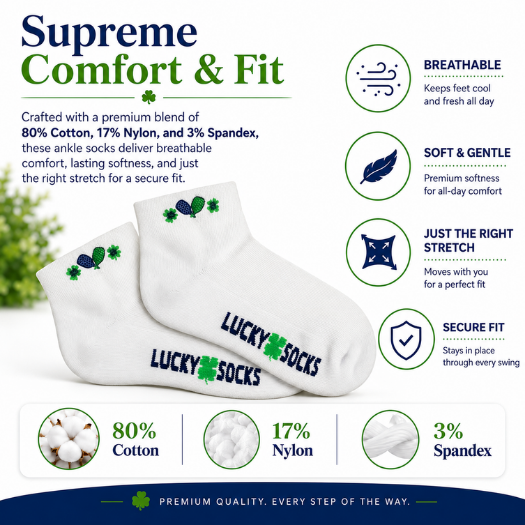 Pickleball Embroidered Lucky Socks