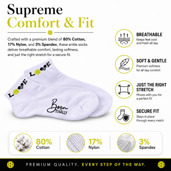 Pickleball Love Ankle Socks