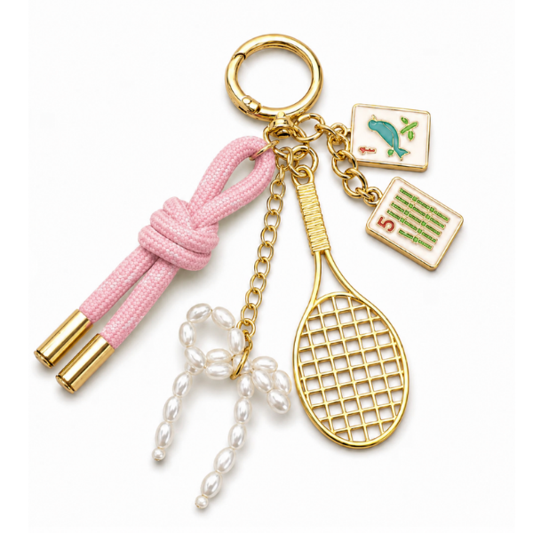 Tennis Mahjong Bag Charms Keychain