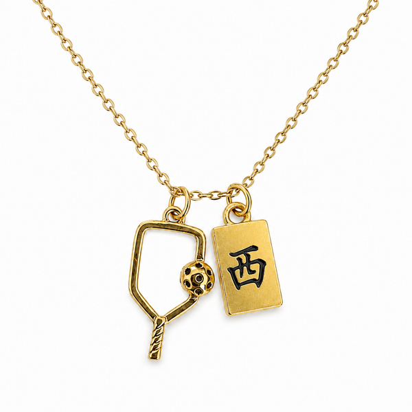 Pickleball Mahjong Paddle Necklace