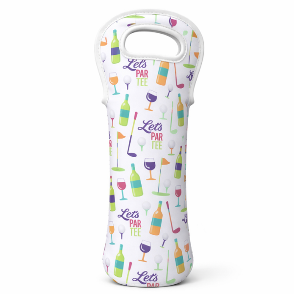 Golf Let's Par Tee Wine Tote