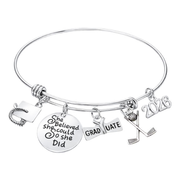 Golf Graduation Charm Bracelet