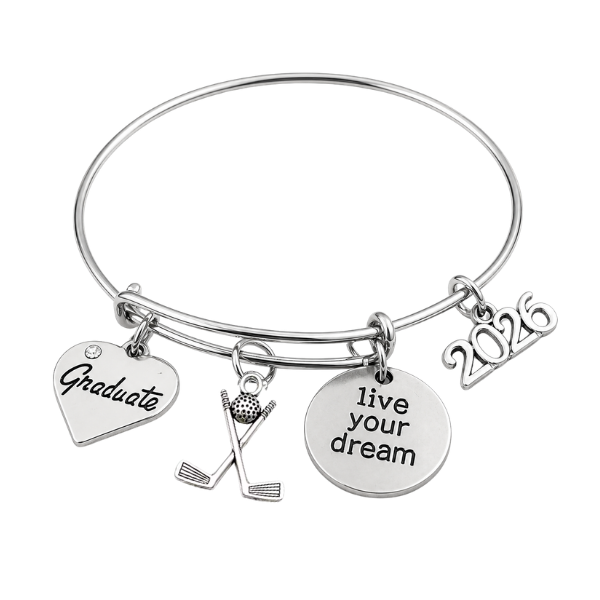 Golf Graduation Charm Bracelet