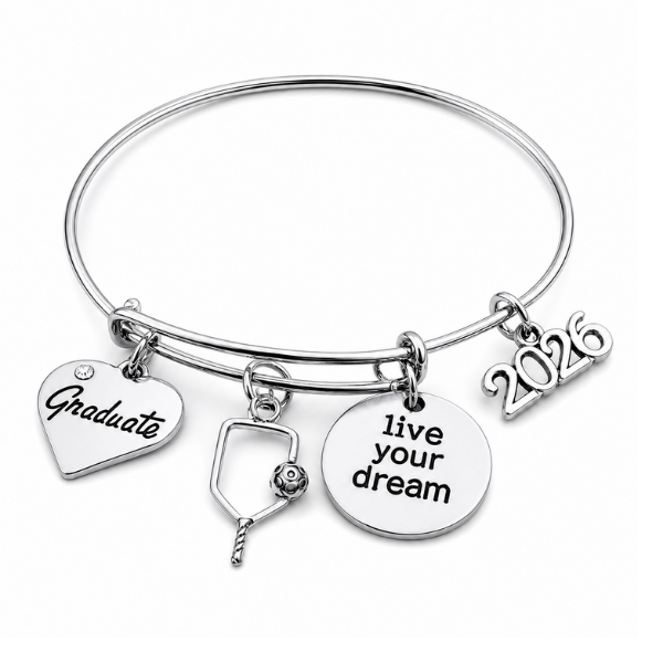 Pickleball Graduation Charm Bracelet