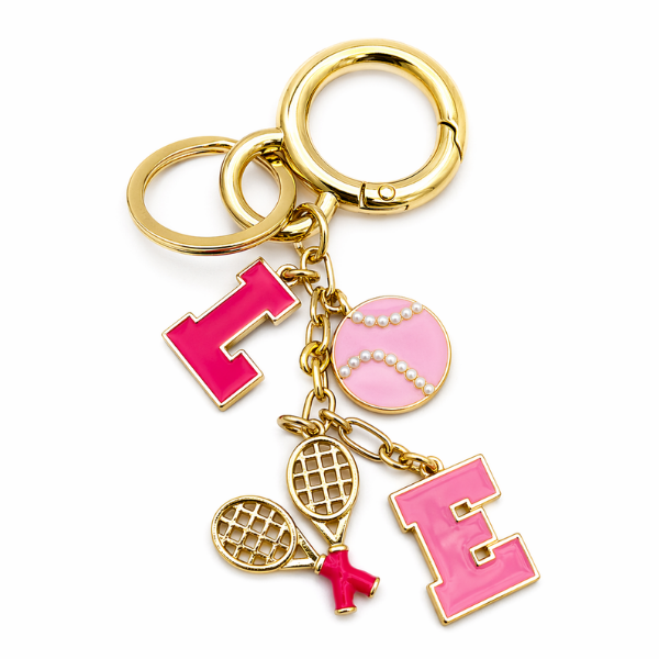 Tennis Love Bag Charm Keychain