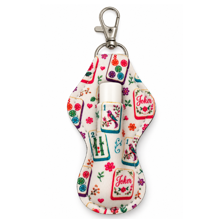 Mahjong Chapstick Keychain Holder