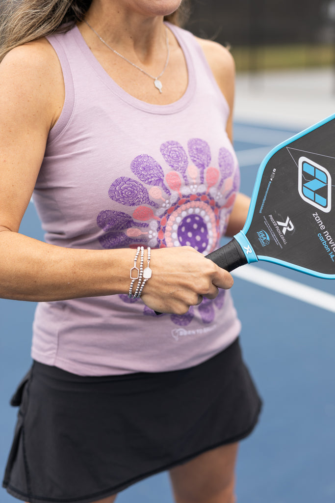 Love Pickleball Tank Top Women's Pink Performance Fabric