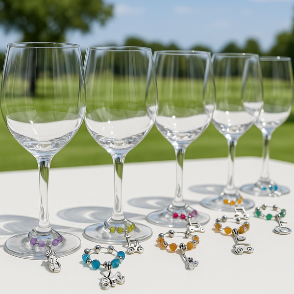 Golf Wine Charms- 6pc Set