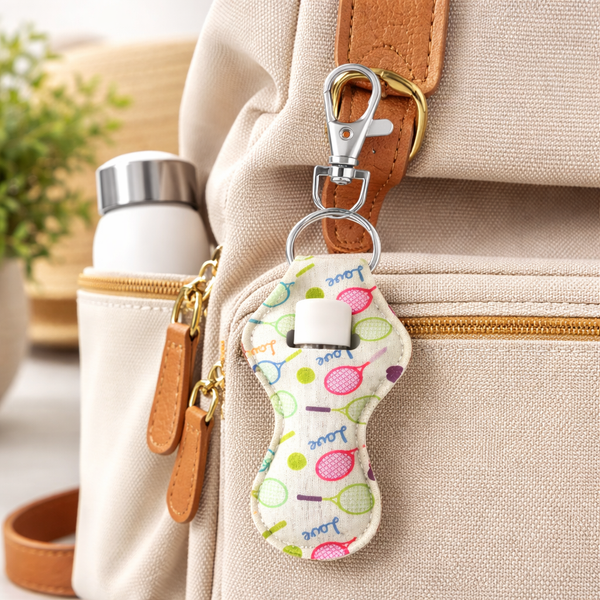 Tennis Love Chapstick Holder Keychain