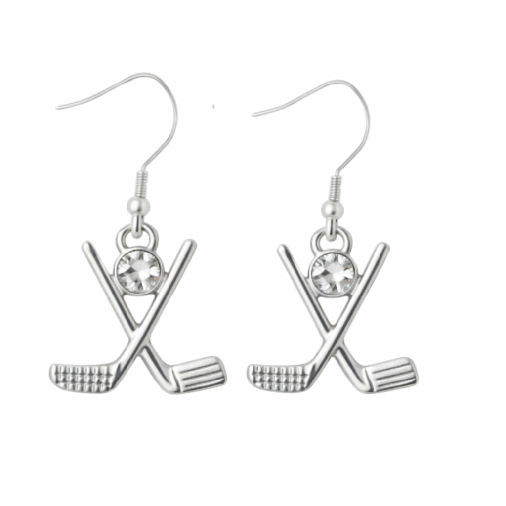 Golf Gold CZ Dangle Earrings