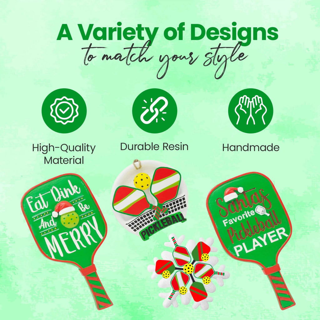 Pickleball Paddle Christmas Ornament Pick Style Born to Rally