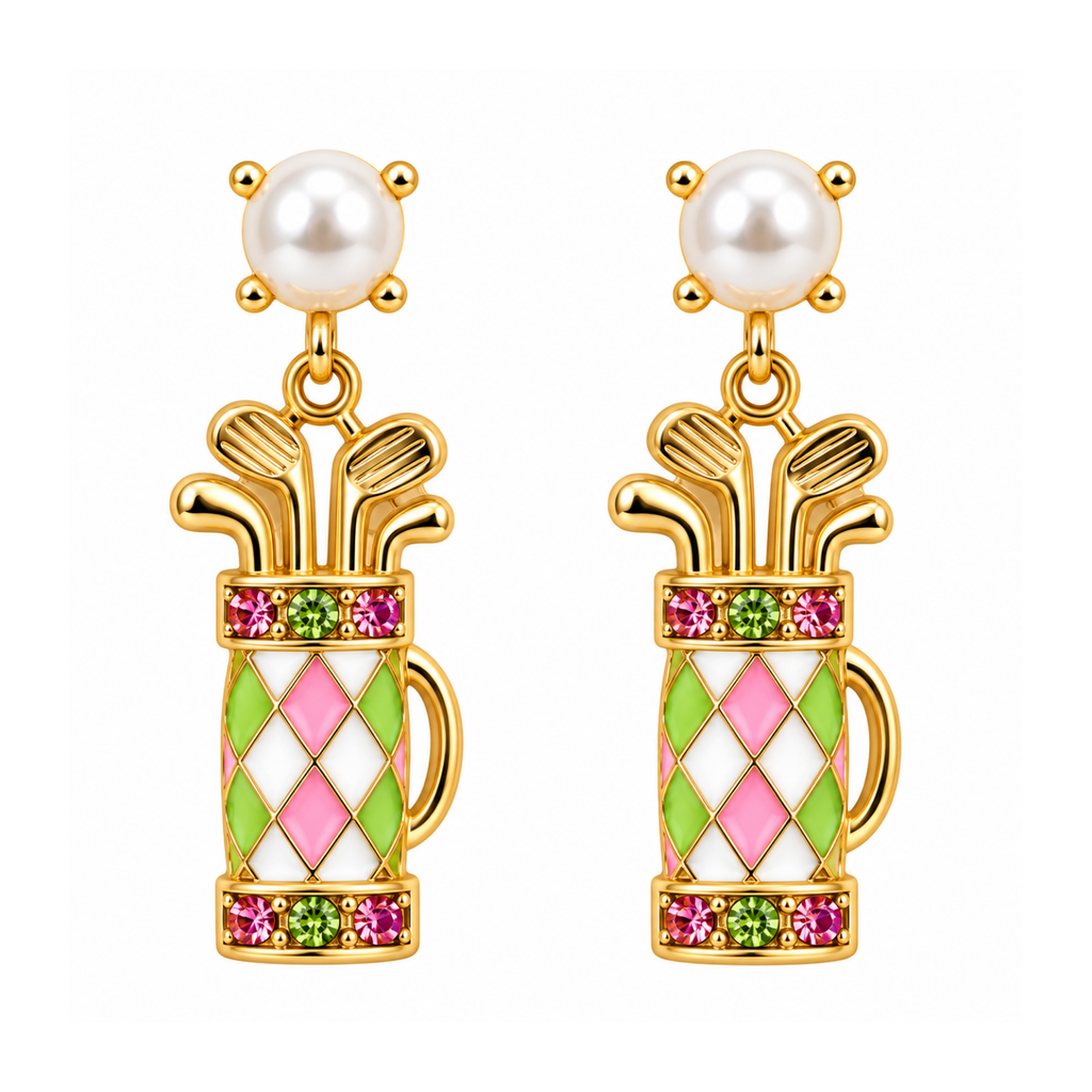 Golf Pearl Argyle Dangle Earrings - Pick Color