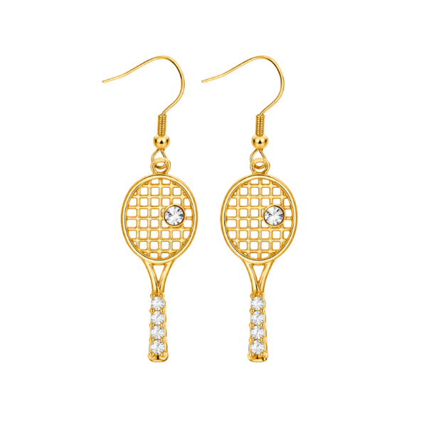 Tennis Rhinestone Racket Dangle Earrings