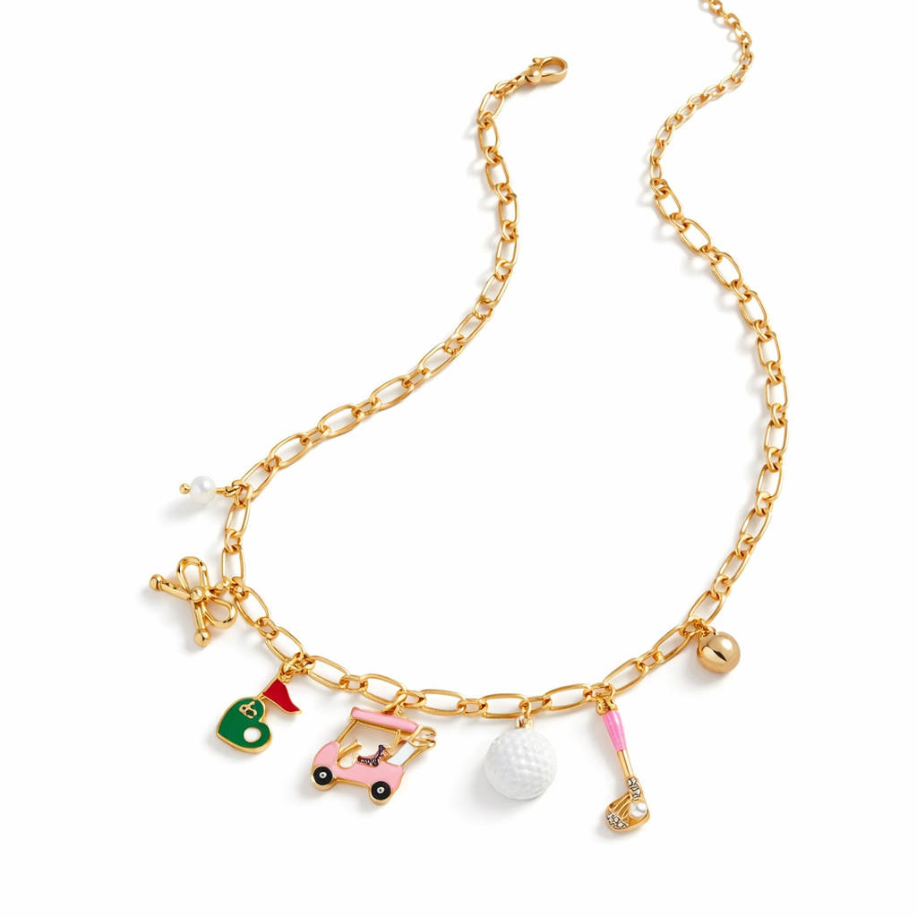 Fairway Fun Golf Charm Necklace