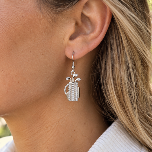 Golf CZ Bag Earrings