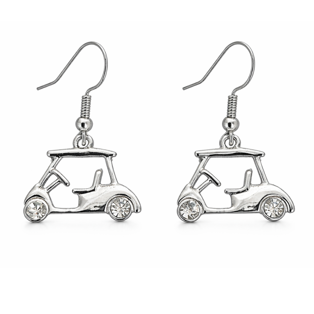 Golf Cart CZ Earrings