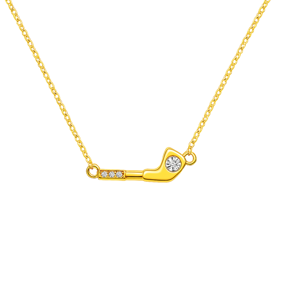 Golf Club CZ Pendant Necklace