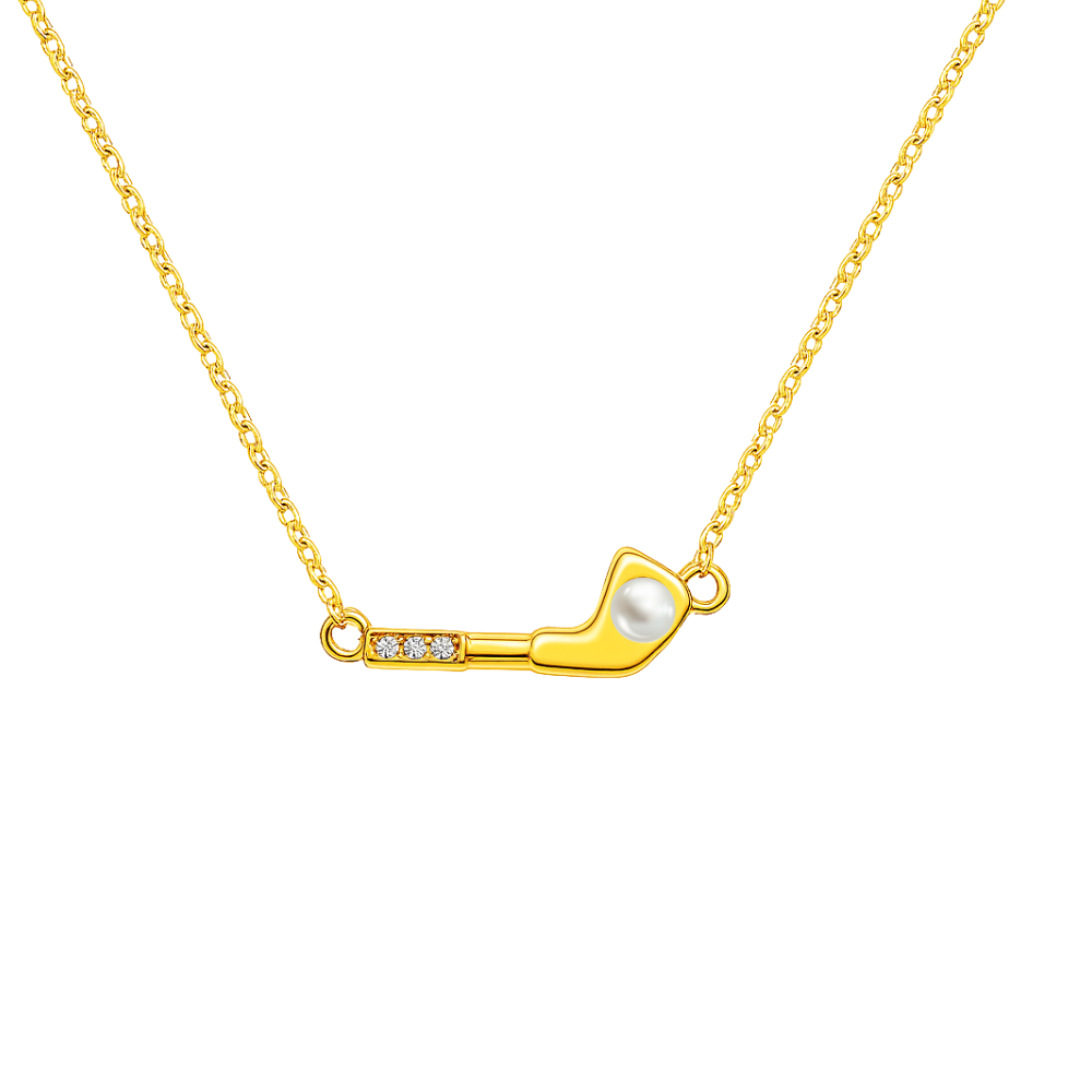 Golf Club Pearl Pendant Necklace