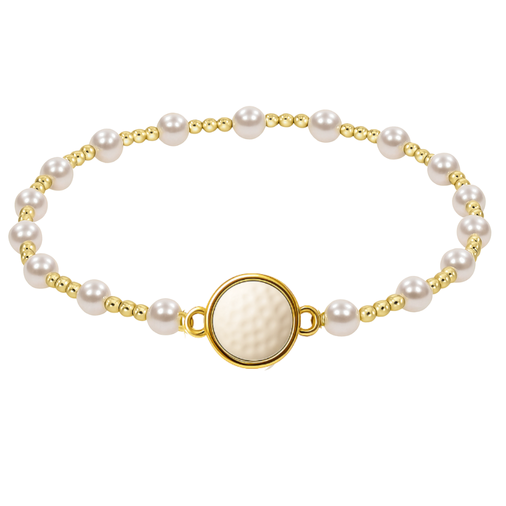 Golf Ball Pearl Two Tone Beaded Bracelet