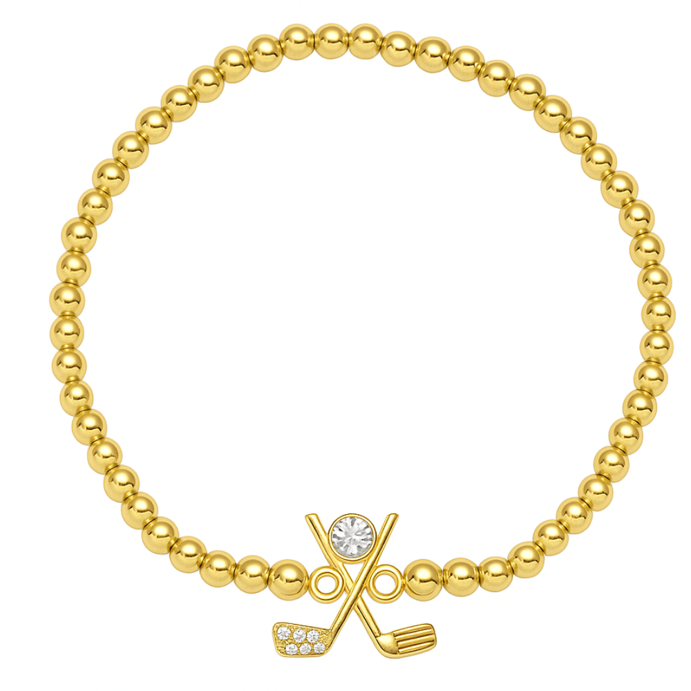 Golden Swing Golf Beaded Bracelet