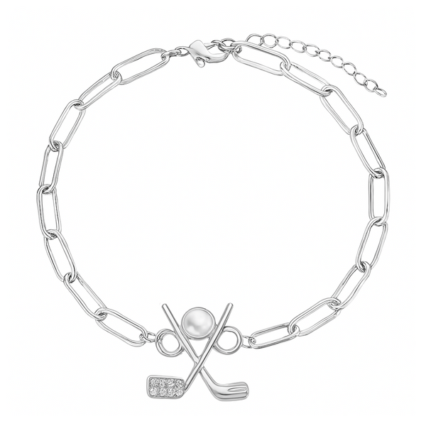 Silver Golf Paperclip Bracelet