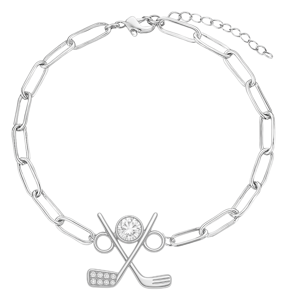 Silver Golf Paperclip Bracelet