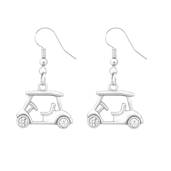 Golf Cart CZ Earrings