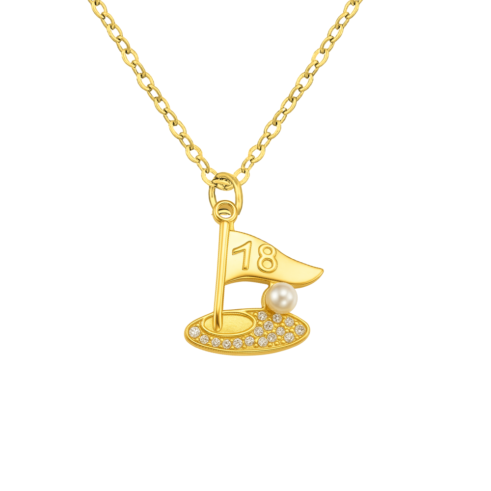 Golf Necklace with 18th Hole Pendant