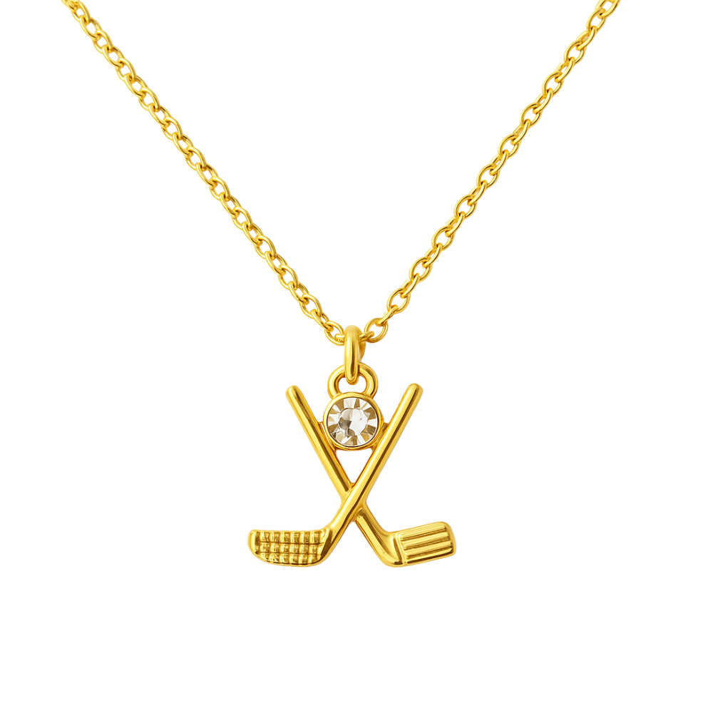 Golf Club Rhinestone Charm Necklace
