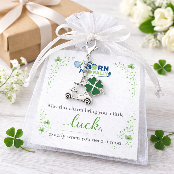 Golf Lucky Clover Clip on Charm